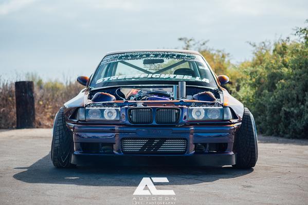 front view of BMW E36 with custom Front Lip 